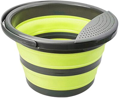 Water Opslag Container Camping Water Emmer Siliconen Opvouwbare Emmer Outdoor Outdoor Draagbare Vissen Carrying groot groen