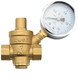 Water Pressue Reduceerventiel Mayitr Verstelbare Messing Drukverlagende Regulator Kleppen Met Gauge Gauge enkel en alleen
