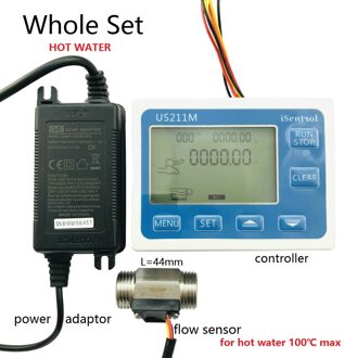 Water Set US211M Water Flow Meter Hall Aanvoervoeler Reader Met SUS304 Rvs USS-HS21TI 1-30L/Min whole reeks