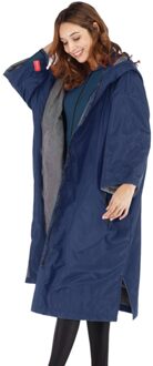 Water Sport Mantel Thermische Veranderende Gewaad Jas Winddicht Vrouwen Mannen Lange Jas blauw