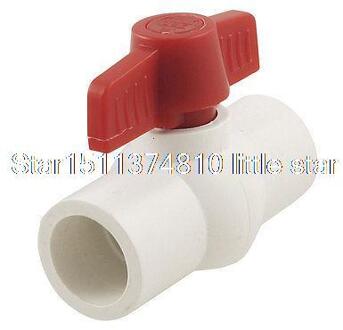 Water Supply 1 "x 1" Slip Uiteinden 1/4 Turn PVC Kogelkraan Wit Rood