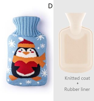 Water Vullen -Water Zak Voor Vrouwelijke Warme Buik Handen Elanden Water Fles Water Injectie Warm Water zak Handwarmer Gebreide 1stk D