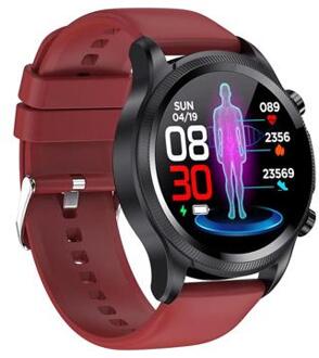 Waterbestendig Sports Smartwatch met ECG E400 - TPU Band - Rood