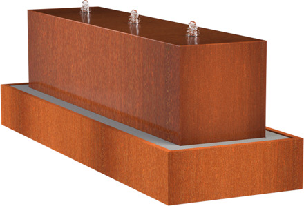 Waterblok cortenstaal rechthoek