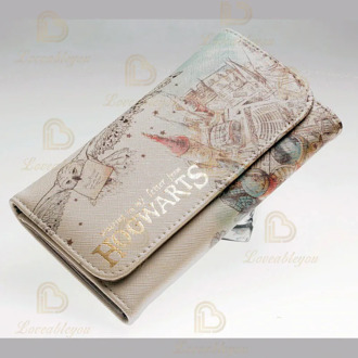 Watercolor Wallet Women Purses Fashion Coin Purse Card Holder Wallets Female Cosplay Hogwarts Clutch Money Bag PU Leather Wallet