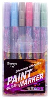 Waterdicht Acryl Stof Schilderen Pen Graffiti Verf Marker Kids Tekening Pen Kleurrijke School Banden Schrijven Verf Marker Pen 6 kleur