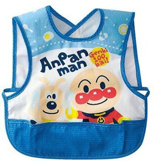 Waterdicht Anti-Vuile Cartoon Kinderen Mouwloze Baby Slabbetjes Kids Peuter Diner Bib Babykleertjes Covers Diner Shirt Blauw