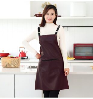 Waterdicht En Olie-Proof Lederen Overall Werkkleding Damesmode Band Thuis Keuken Huishoudelijk Koken Tailleband Schort anzi