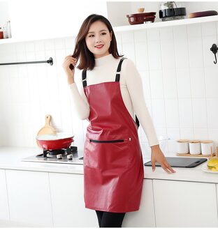 Waterdicht En Olie-Proof Lederen Overall Werkkleding Damesmode Band Thuis Keuken Huishoudelijk Koken Tailleband Schort zaohong