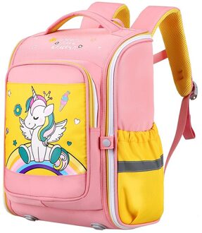 Waterdicht Kinderen Schooltassen Jongens Meisjes Kids Orthopedische School Backpcak Schooltassen Primaire Rugzak Mochilas Infantil roze