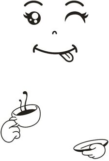 Waterdicht Muursticker Gelukkig Heerlijke Gezicht Keuken Koelkast Art Leuke Smiley Muurstickers Koelkast Stickers Woondecoratie