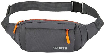 Waterdicht Taille Verpakking Vrouwen Sport Running Taille Tas Voor Mannen Mobiele Telefoon Houder Riem Tas Gym Fitness Reizen Pouch Borst tassen Grijs