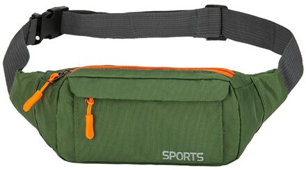 Waterdicht Taille Verpakking Vrouwen Sport Running Taille Tas Voor Mannen Mobiele Telefoon Houder Riem Tas Gym Fitness Reizen Pouch Borst tassen leger groen