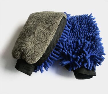 Waterdicht Wasstraat Microfiber Chenille Handschoenen Dikke Auto Mitt Cleaning Wax Detaillering Borstel Auto Care Dubbele Geconfronteerd Handschoen Paars