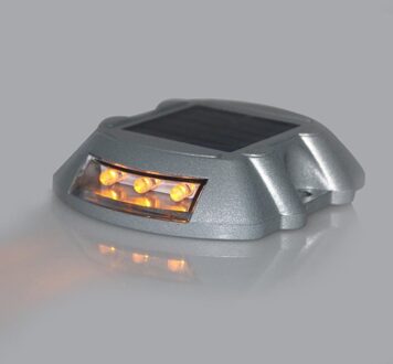Waterdicht Zonne-energie Weg Stud Spuitgieten Aluminium Verkeer Signaal Licht Led Light Solar Drive Lamp Outdoor Solar Lamp Geel