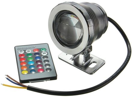 Waterdichte 10W Rgb Led Licht Tuin Fontein Zwembad Vijver Spotlight Onderwater Lamp Met Afstandsbediening Super Heldere Vis Tank AC85 265V zilver