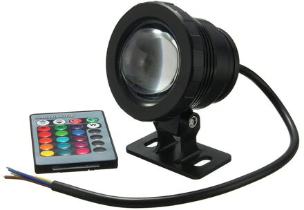 Waterdichte 10W Rgb Led Licht Tuin Fontein Zwembad Vijver Spotlight Onderwater Lamp Met Afstandsbediening Super Heldere Vis Tank AC85 265V zwart