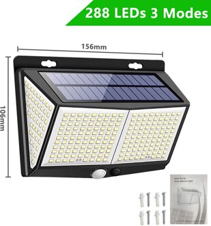 Waterdichte 128/268 Led Solar Lamp Motion Sensor Zonne-energie Lichten Outdoor Security Verlichting Voor Veranda/Tuin/Straat/wandlamp nieuw Upgrade 1