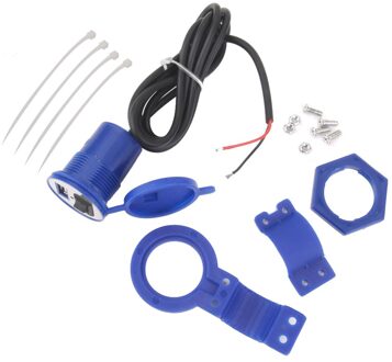 Waterdichte 12V Auto Motorfiets Usb Power Charger Socket Schakelaar 5 V/1.5A Blauw