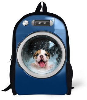 Waterdichte 3D Kat Machine Ontwerpen Rugzakken Blauw