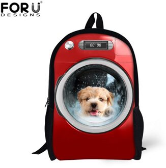 Waterdichte 3D Kat Machine Ontwerpen Rugzakken Rood