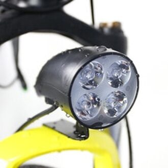 Waterdichte 4 Led Fiets Front Light 36V 48V Fiets Hoorn Zaklamp Met Hoorn Voor Elektrische Fiets 4W koplamp