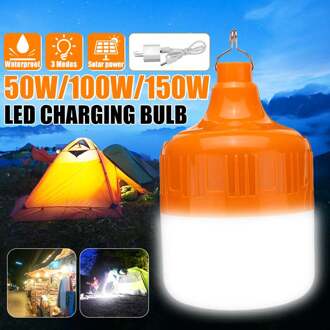 Waterdichte 50 W/100 W/150 W 3 Licht Modus Solar Led Lamp Lamp Solar Charge Emergency Night markt Licht + Usb Outdoor Camping Thuis 50W
