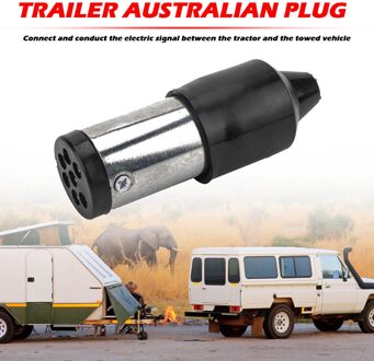 Waterdichte 7-Pin Kleine Ronde Aluminium Metal Trailer Plug Licht Connector Voor Boot Caravan Auto Vrachtwagen