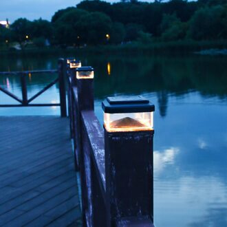 Waterdichte 8 Led Solar Pijler Lamp Outdoor Hek Binnenplaats Villa 'S Kolom Licht Led Spot Light Tuinpad Landschap Lichten