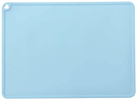 Waterdichte Antislip Huisdier Mat Voor Kat Kleur Siliconen Huisdier Voedsel Mat Huisdier Kom Drinkwater Pad Hond voeden Mat Makkelijk Schoon blauw / L (60 x 40 CM)