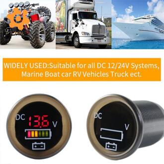 Waterdichte Auto Motorfiets Rode Led Digitale Voltmeter Gauge Meter 12 V-24 V