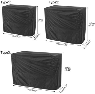 Waterdichte Barbecue Cover Anti Dust Rain Cover 3 Maten Tuin Yard Grill Cover Protector Voor Outdoor Bbq Accessoires Zwart 80x66x100cm
