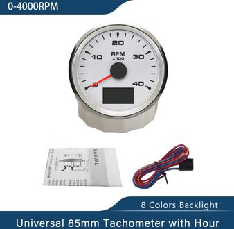 Waterdichte Boot Toerenteller Marine Tacho Gauge Lcd Urenteller 3K 4K 6K 8K 85Mm Boot Toerenteller 12V/24V Met 8 Kleuren Backlight 4K WS