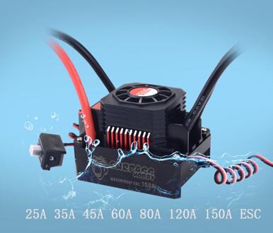 Waterdichte Borstelloze Senseless Speed Controller 45A 60A 80A 120A 150A ESC en LED Programming Kaart voor 1/8 1/10 1/12 1/20 RC Auto