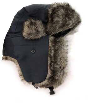 Waterdichte Bray Hoed Unisex Mode Eenvoudige Winter Warme Comfortabele Aviator Trooper Oorklep Warm Russische Ski Hoed Bont Bomber grijs