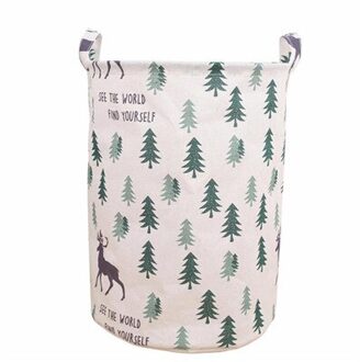 Waterdichte Canvas Wasserij Kleren Mand Boom Patroon Thuis Kleren Vat Kids Speelgoed Opslag Mand Vouwen Opbergdoos Multicolor1