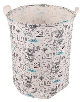 Waterdichte Canvas Wasserij Kleren Mand Boom Patroon Thuis Kleren Vat Kids Speelgoed Opslag Mand Vouwen Opbergdoos Multicolor5