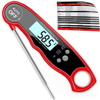 Waterdichte Digitale Instant Read Vlees Thermometer met Vouwen Sonde Kalibratie Functie voor Koken Eten Snoep, BBQ Grill