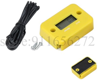 Waterdichte Digitale Urenteller Lcd Display Draagbare Motor Gauge Urenteller Voor Motorfiets/Boot Motoren Teller Urenteller geel
