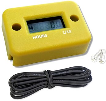 Waterdichte Digitale Urenteller Lcd Display Draagbare Motor Gauge Urenteller Voor Motorfiets/Boot Motoren Teller Urenteller geel