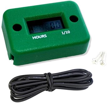 Waterdichte Digitale Urenteller Lcd Display Draagbare Motor Gauge Urenteller Voor Motorfiets/Boot Motoren Teller Urenteller groen