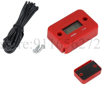 Waterdichte Digitale Urenteller Lcd Display Draagbare Motor Gauge Urenteller Voor Motorfiets/Boot Motoren Teller Urenteller rood