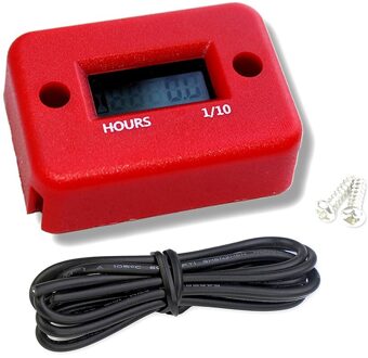 Waterdichte Digitale Urenteller Lcd Display Draagbare Motor Gauge Urenteller Voor Motorfiets/Boot Motoren Teller Urenteller rood