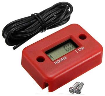 Waterdichte Digitale Urenteller Voor Motorfiets Atv Sneeuwscooter Boot Dirt Gas Motor Lcd Digitale Urenteller rood