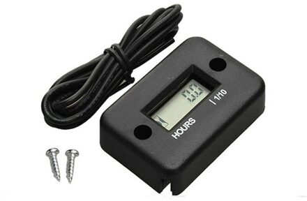 Waterdichte Digitale Urenteller Voor Motorfiets Atv Sneeuwscooter Boot Dirt Gas Motor Lcd Digitale Urenteller zwart