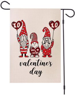 Waterdichte Dikke Linnen Valentijnsdag Tuin Vlaggen Double-Side Binnenplaats Gnome Banners Vlag Feestelijke Decor Vlaggen Banners 30x45cm