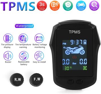 Waterdichte Draadloze Motorfiets Tpms Motor Elektrische Fiets Band Band Pressure Monitoring Systeem Met Externe Sensoren