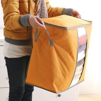 Waterdichte Draagbare Kleding Opbergtas Organizer Folding Closet Organizer Voor Kussen Dekbed Deken Quilt Bag Organizer oranje