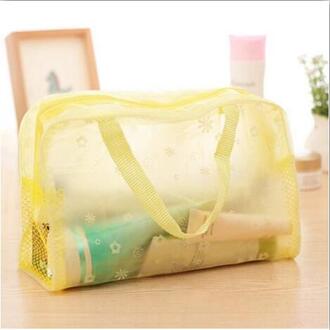 Waterdichte Droge Zakken Waterdichte Zwemmen Transparante Cosmetische Tas Wassen Bad Opbergtas Reizen Multifunctionele Handtassen gele kleur