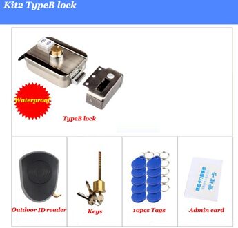 Waterdichte Elektrische Lock Outdoor Waterdichte Gate Lock Batterij Aangedreven Draadloze Lock Wiress Exit Switch 433Mhz Afstandsbediening Deurslot Kit2